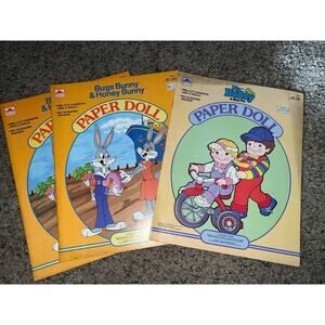 UNCUT Vintage 2 1983 BUGS BUNNY & HONEY BUNNY &‎ 1 My Buddy Paper Doll Books